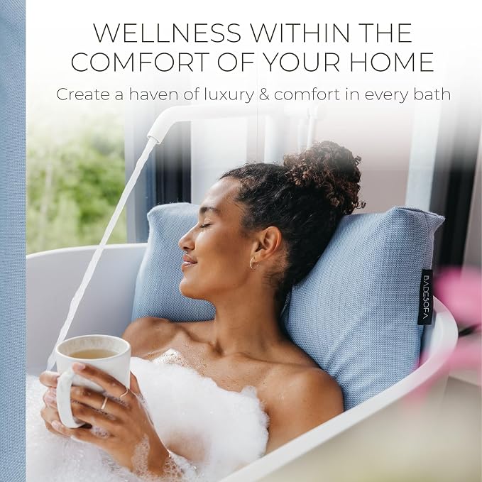 BADESOFA® Luxury Bath Pillow Set 2-Piece – Large Back Pillow & Foot Pillow - Image 3