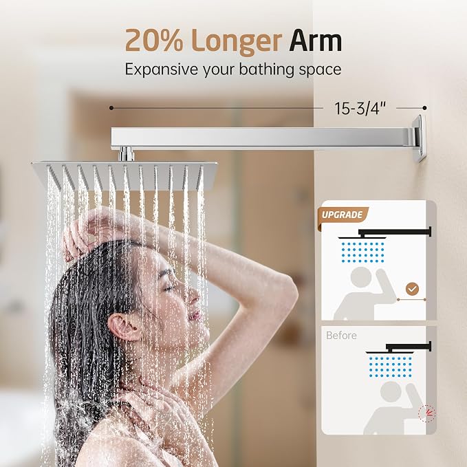 KES Shower Faucet with 10-Inch Rain Shower Head with Handheld Spray, Pressure - Image 8