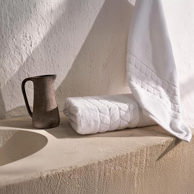 BAGNO MILANO Organic Turkish Cotton Bath Towels, Luxury Jacquard Collection - Image 8