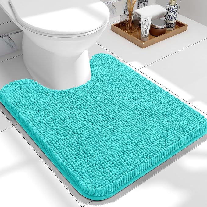OLANLY Toilet Rugs U-Shaped 24x20, Extra Soft Absorbent Chenille Contour by OLANLY