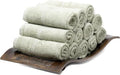 Mosobam Luxury Turkish Towels Set of 12 Washcloths 13X13 Seagrass Green 700 GSM by Mosobam