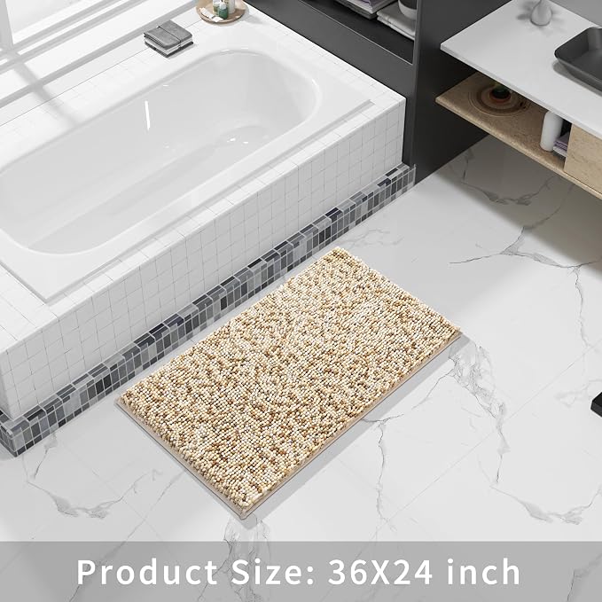 Yimobra Bath Mats for Bathroom Non Slip, Extra Soft Chenille Bathroom Rugs - Image 6