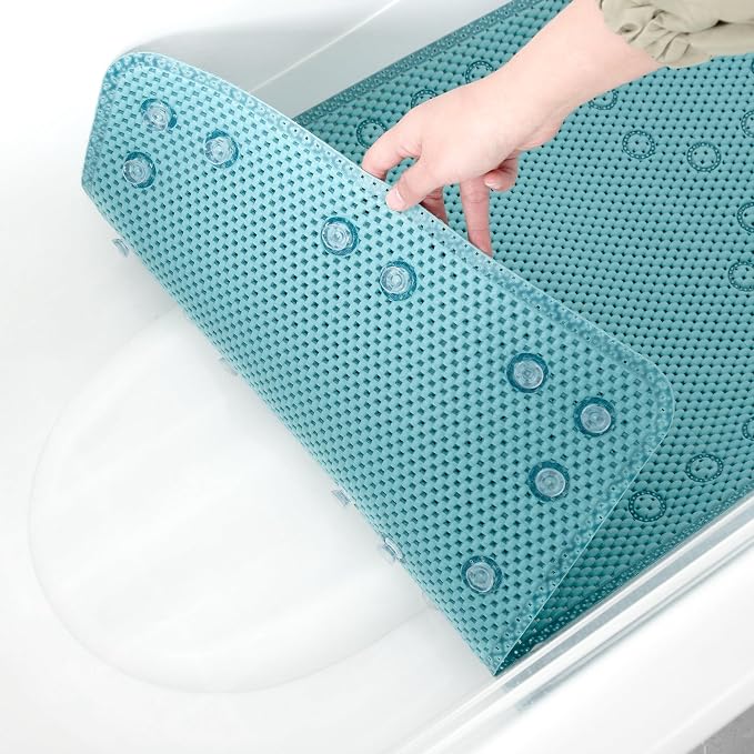 Bathtub Mat Non Slip Blue 36” X 17” Shower Mat Soft Foam Bath Mats - Image 4