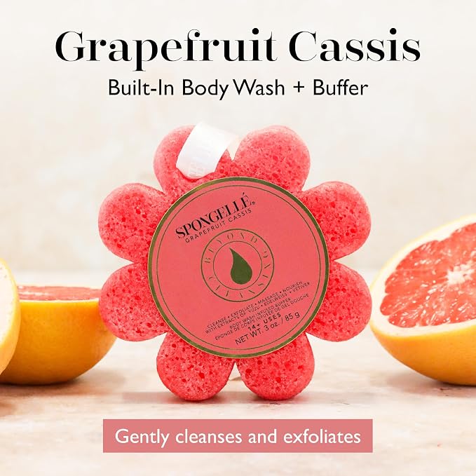 Spongelle Grapefruit Cassis Wild Flower Loofah Body Scrubber | Bath & Shower - Image 2