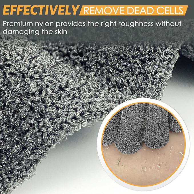 MIG4U Shower Exfoliating Scrub Gloves, Bathing Gloves Body Wash Dead Skin - Image 2