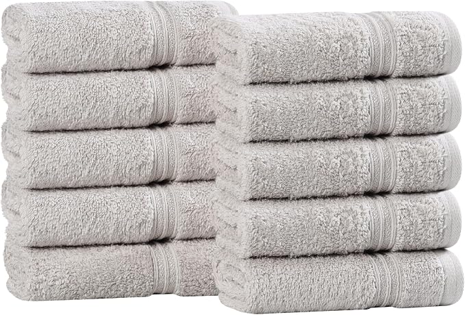 Superior Egyptian Cotton 10-Piece Face Towel Set, Small Towels by SUPERIOR