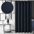 Gibelle Navy Blue Shower Curtain, 3D Embossed Textured Herringbone Fabric by Gibelle