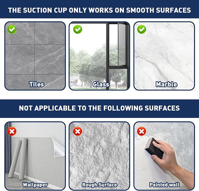 Suction Cup Hooks for Shower, Removable Suction Hooks for Bathroom Shower Wall - Image 6