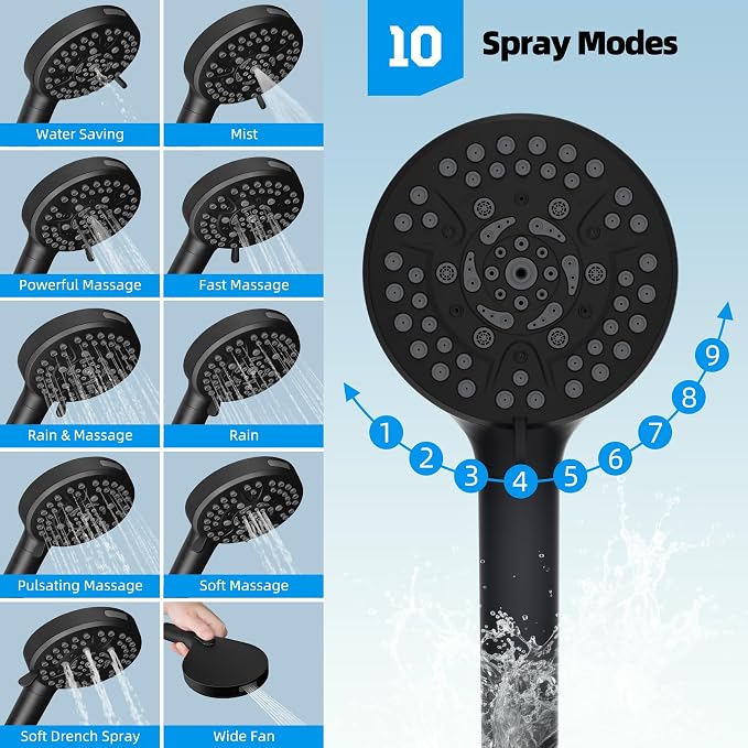 Hibbent 12'' All Metal CUPC Certified Shower Head, High Pressure Rainfall - Image 5