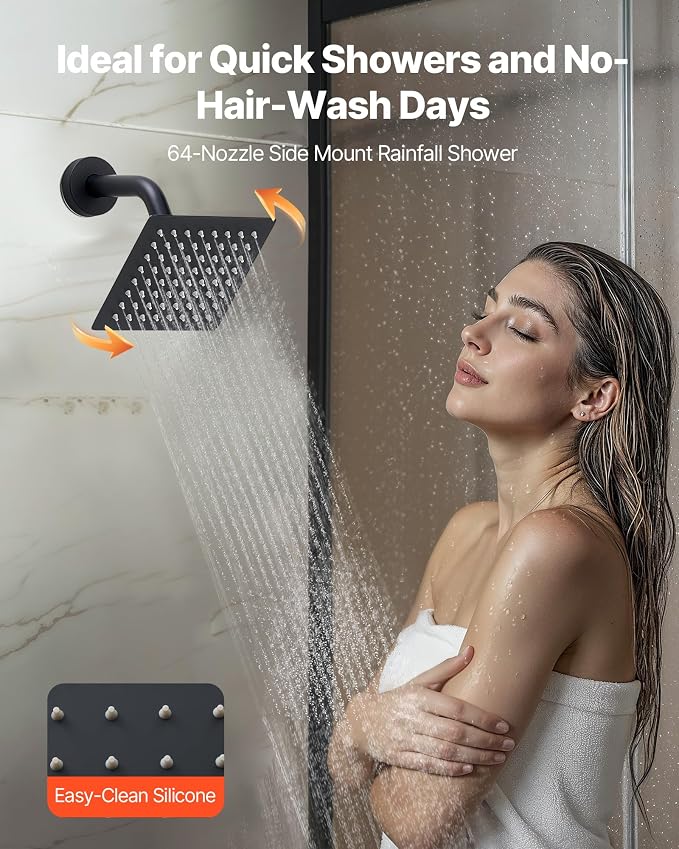 VEVOR Shower Faucet Set, 10 Inch Ceiling Mount Rainfall Shower System - Image 5