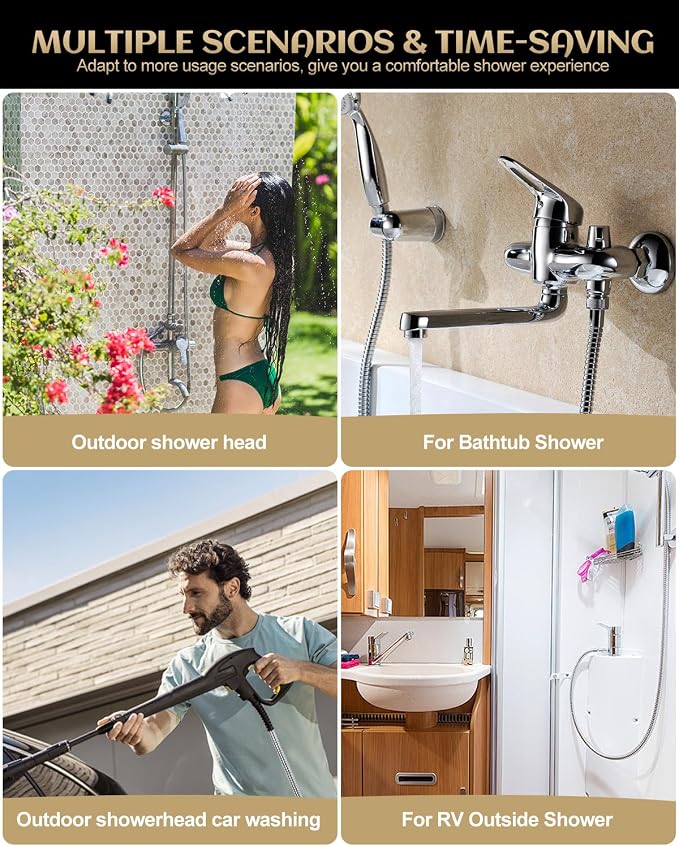 Stainless Steel Shower Hose, Extra Long 118 Inches, Handheld Shower Head Hose - Image 5