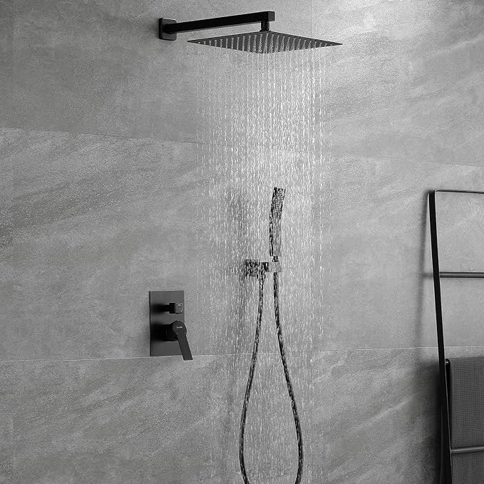 SHAMANDA Brass Rainfall Shower System, Luxuly Bathroom Shower Faucet Combo Set - Image 5