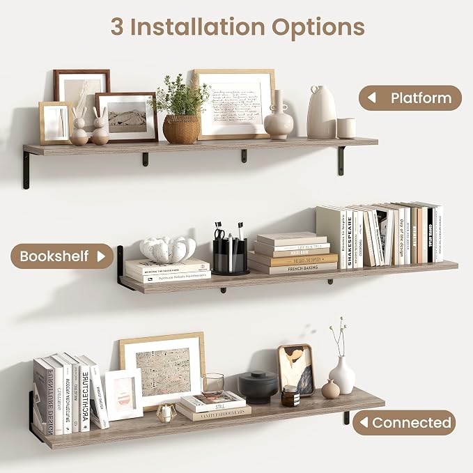 Fun Memories Deep Floating Shelves, 48W x 8D Floating Shelves Set of 2 - Image 4