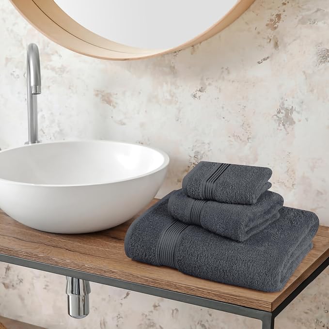 Belizzi Home Ultra Soft 3 Pack Cotton Towel Set, Contains a Bath Towel 28x55 - Image 4