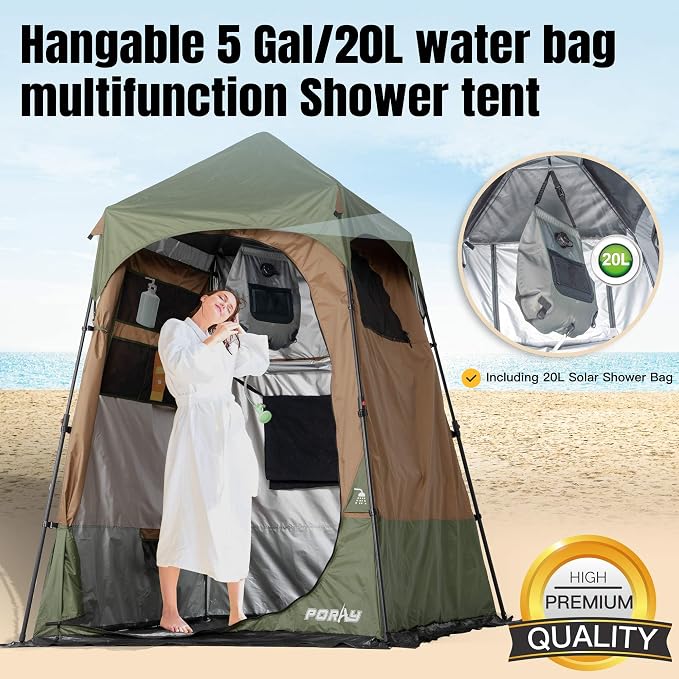 Camping Shower Tent Deluxe Changing Room Easy Set Up Privacy Shelter, Large - Image 2