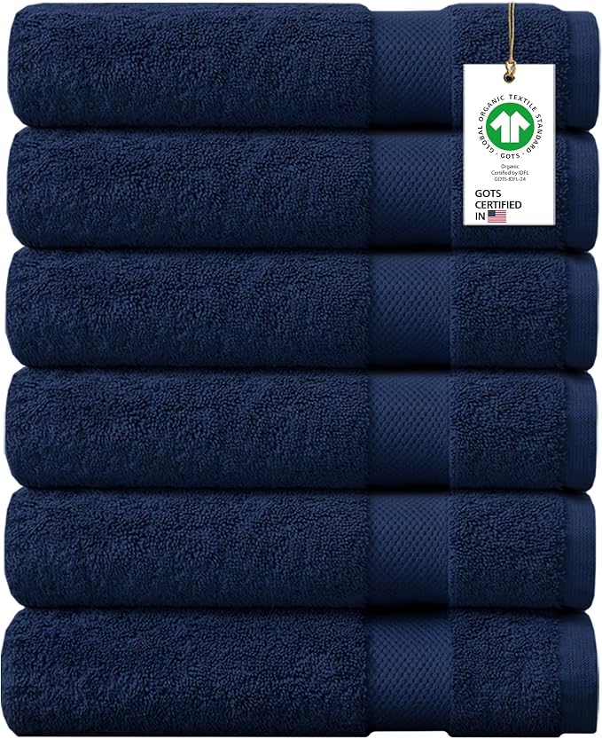 Delara 100% Organic Cotton Towels 650 GSM Plush Feather Touch Quick Dry Hand by Delara