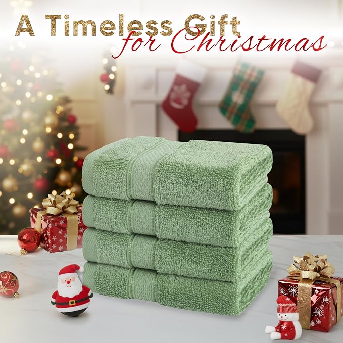 American Soft Linen Salem Washcloth Sets, 4 Piece Luxury 600 GSM 100% Cotton - Image 2