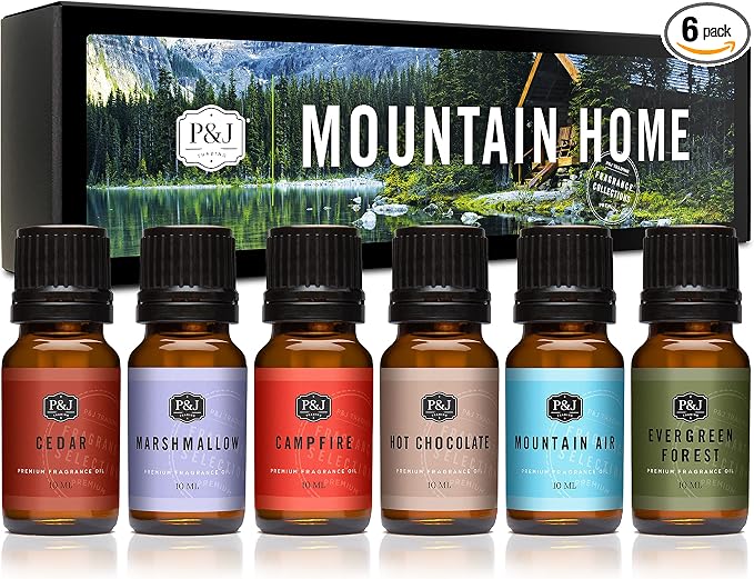 P&J Trading Fragrance Oil Mountain Home Set | Cedar, Marshmallow, Hot Chocolate by PJTrading