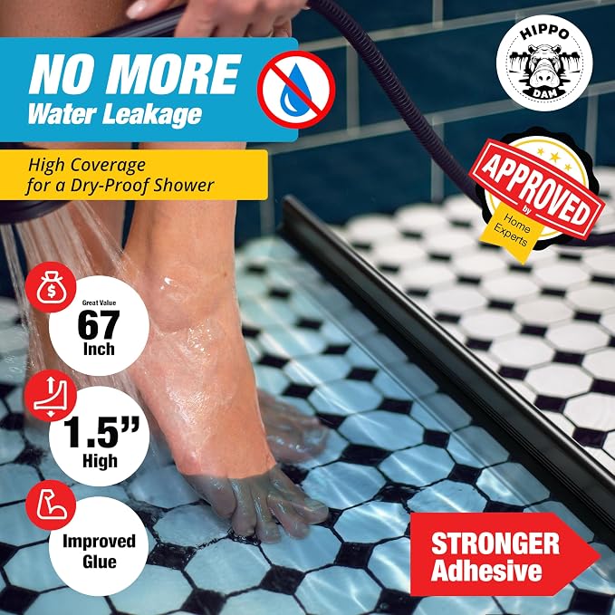 Shower Threshold Water Dam Barrier 67" - Image 4