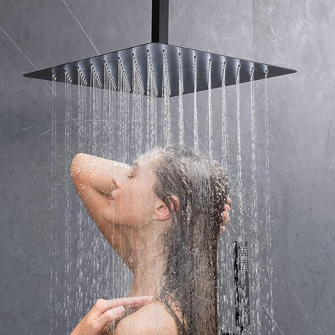 Shower System Oil Rubbed Bronze Shower Faucet Set 12 Inch Ceiling Mounted Full - Image 2