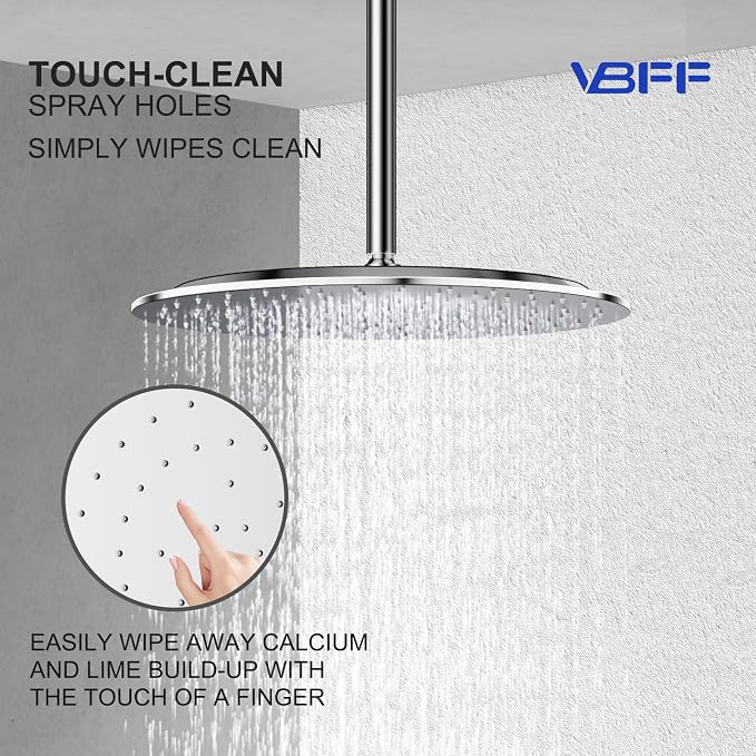 VBFF-Shower Head, rain shower head, 16 inch- Round Shower Head, 1.8 GPM Flow - Image 7