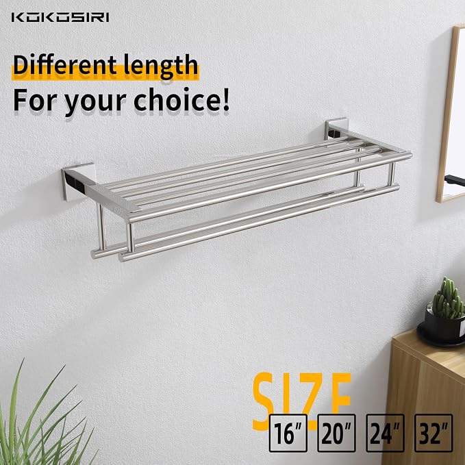 KOKOSIRI Bathroom Towel Rack Towel Holder 20 Inch Towel Shelf - Image 6