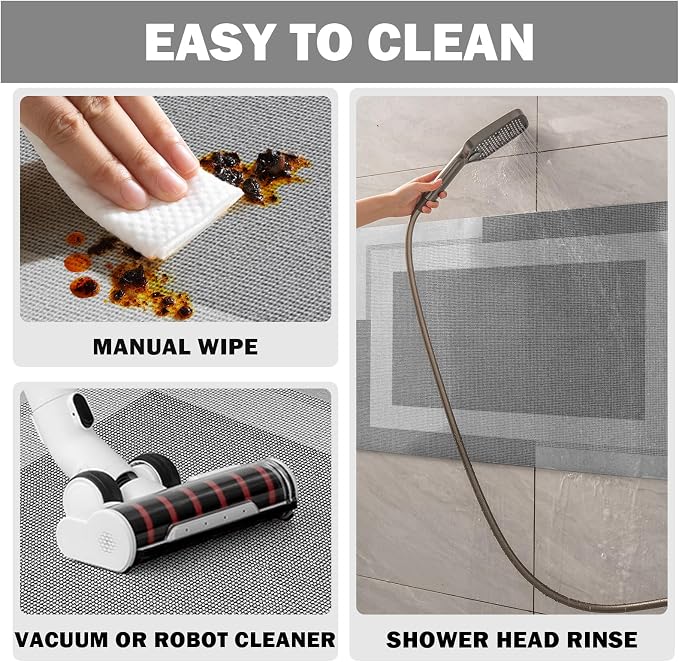 Extra Long Non Slip Bathroom Runner Bath Mat, Rubber Backing Ultra Thin Bath - Image 7