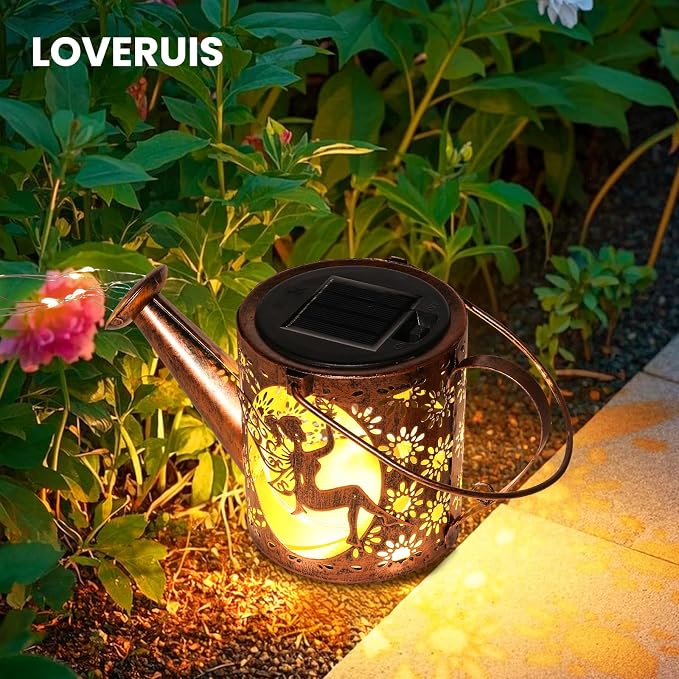 Solar Cat Watering Can Lights, Outdoor Cat Hanging Solar Lights Lantern - Image 2
