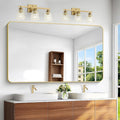 BONEWEI Gold Bathroom Mirror, 60x36 inch Wall Mirror by BONEWEI