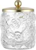 Clear Transparent Apothecary Floral Embossed Glass Jar by IndecorHome
