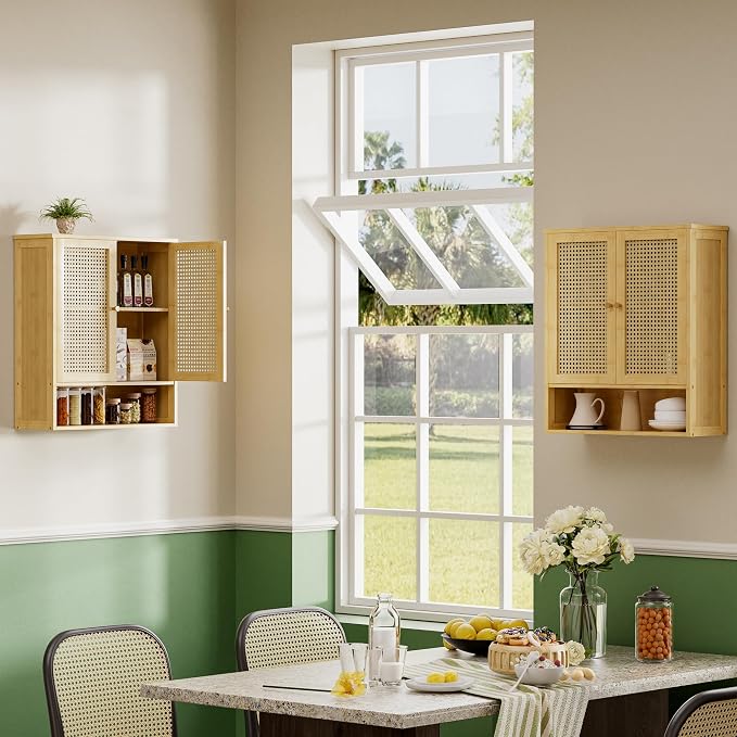Bathroom Wall Cabinet, Bamboo Over-The-Toilet Storage Organizer - Image 8