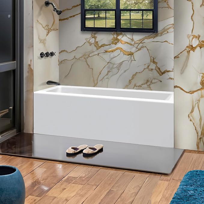 Fine Fixtures Acrylic, Fiberglass Alcove Soaking Bathtub - Image 5