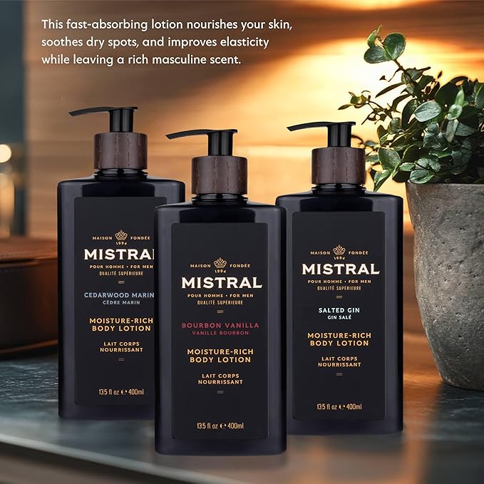 Mistral Salted Gin Body Lotion for Men | Moisture-Rich Body Cream | - Image 3