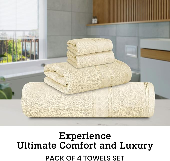 Casa Lino 100% Cotton Bath Towels Set of 4 - Image 2