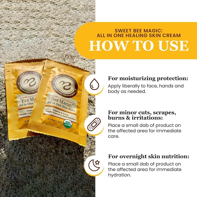 Sweet Bee Naturals All-in-One Skin Balm Sachets - 4ml Each - Image 2