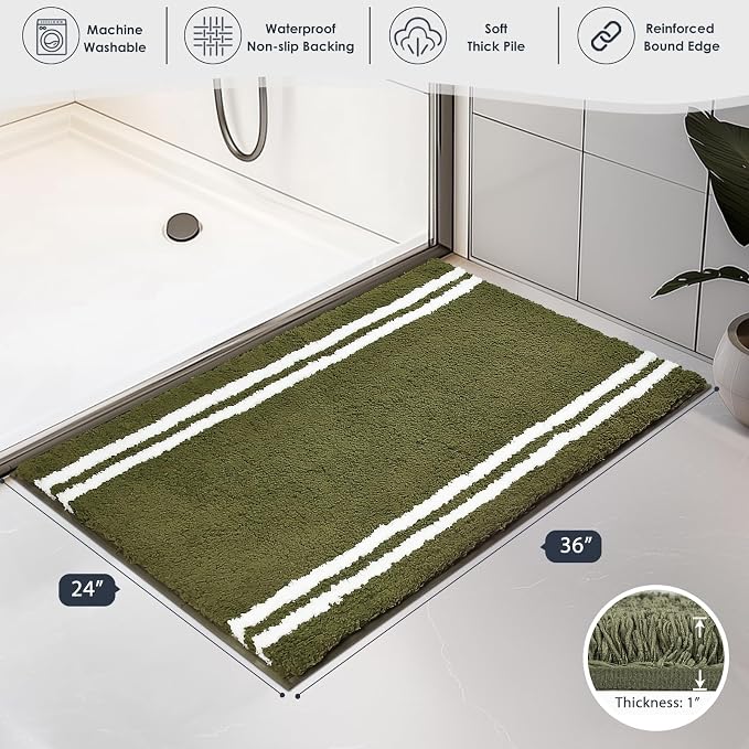 PURRUGS Bathroom Rug Non-Slip Machine Washable 24" x 36", Super Absorbent and - Image 7