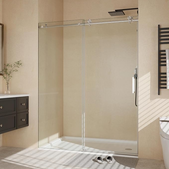 Frameless Sliding Shower Door, 6mm SGCC Tempered Clear Glass - Image 9