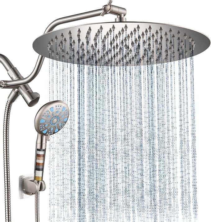 Cobbe 12 Inch All Metal Rain Shower Head, Dual Shower Heads by CobbeforQualityLife