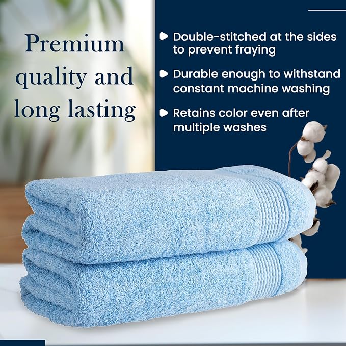 HALLEY Turkish Cotton Towels Bath Towels Super Soft Highly Absorbent 100% - Image 3