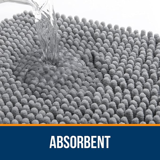 OLANLY Toilet Rugs U-Shaped 24x20, Extra Soft Absorbent Chenille Contour - Image 4