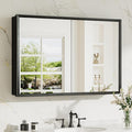 TokeShimi 36 x 24 Black Recessed Medicine Cabinets, Assembly Required, Bathroom by RefinedBathroomAccessories