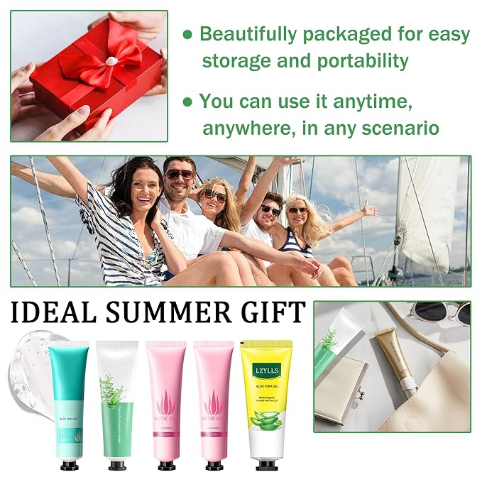 Aloe Vera Gel for Sunburn Relief, Hydrating Travel Size Aloe Vera Gel for Face - Image 7