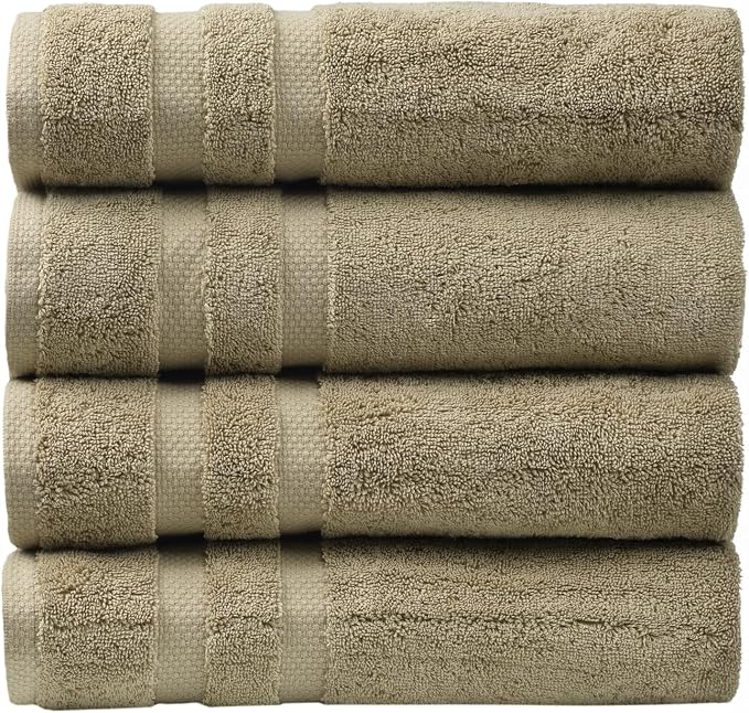 SOFE H&L | Olea Luxury Cotton Turkish Bath Towels Set of 4 Green | Premium by SOFEHomeLiving