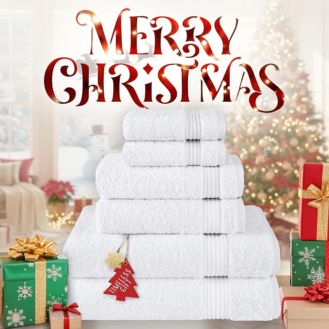 Cotton Paradise 6 Piece Towel Set, 100% Cotton Soft Absorbent Turkish Towels - Image 2