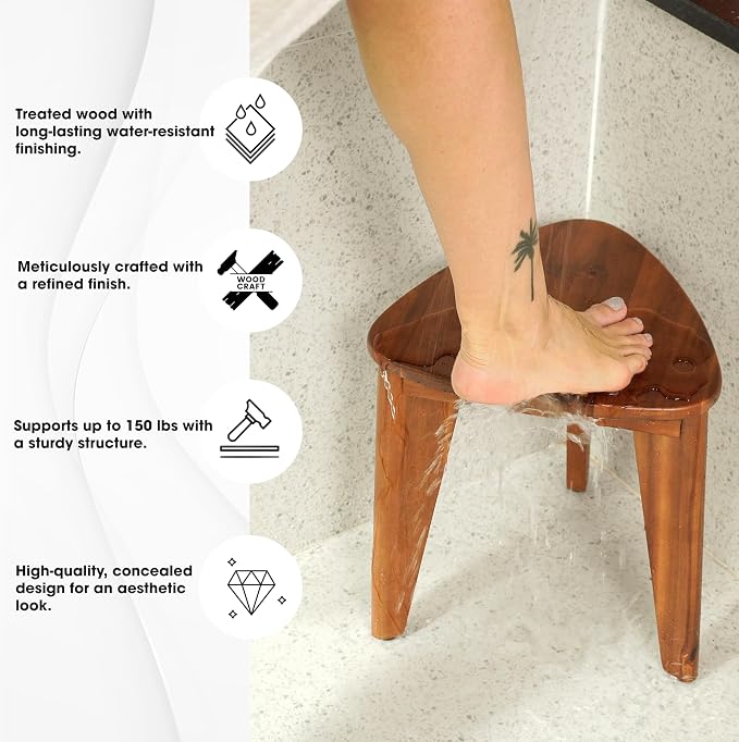 HOLANA 12" Corner Shower Foot Rest - Image 5