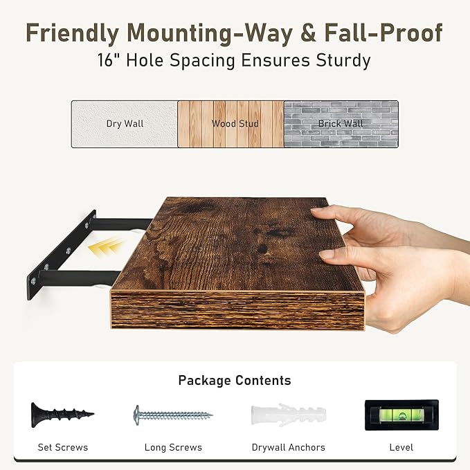 Fun Memories 36 x 8 Inch Floating Shelves - Image 7