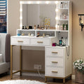 Loomie Large Makeup Table with Lighted Mirror & Power Outlet, Vanity Desk with by LOOMIEDirect