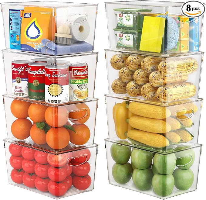 theaoo Clear Storage Bins with Lids Stackable by theaoo