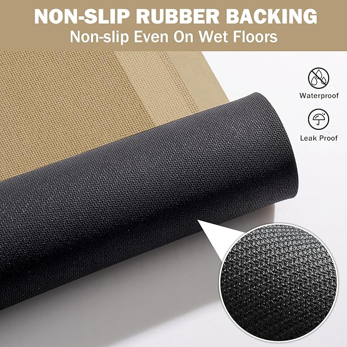 Non Slip Long Bathroom Runner Rug Bath Mat, Rubber Backing Ultra Thin Bathroom - Image 4