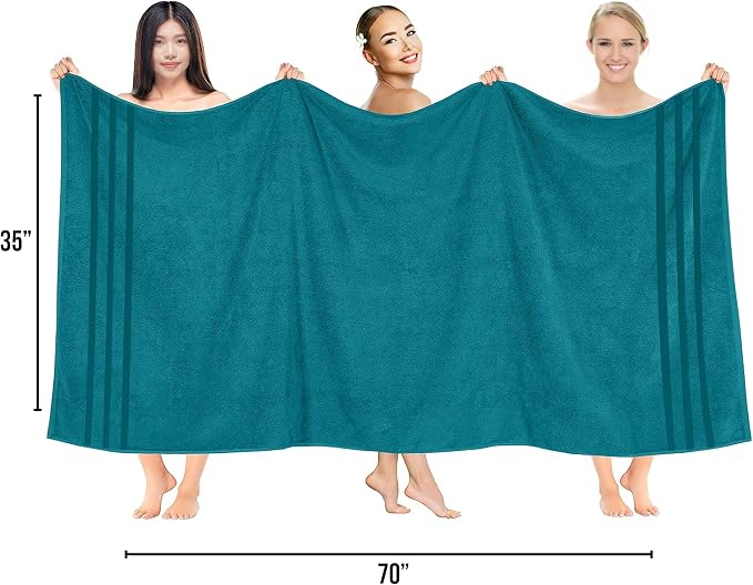 RIVERSIDE Pack of 2 Extra Large Bath Sheets 35 x 70 Inches - Image 2